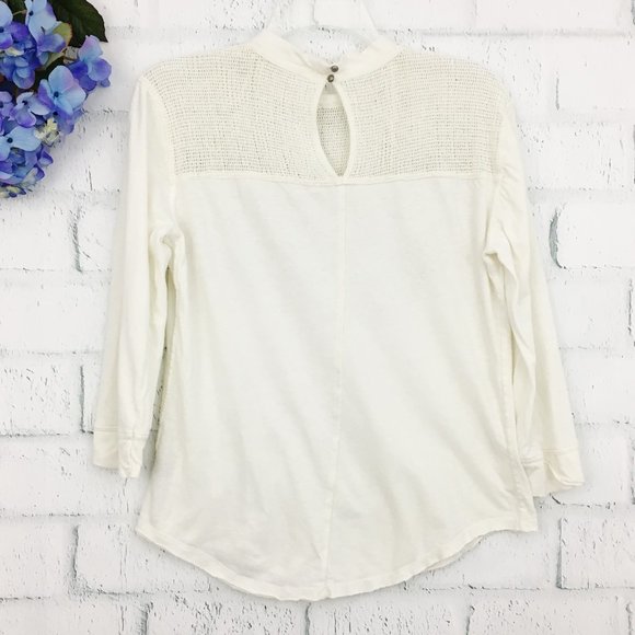 Free People Primrose Cream Tee Embroidered - Picture 5 of 8